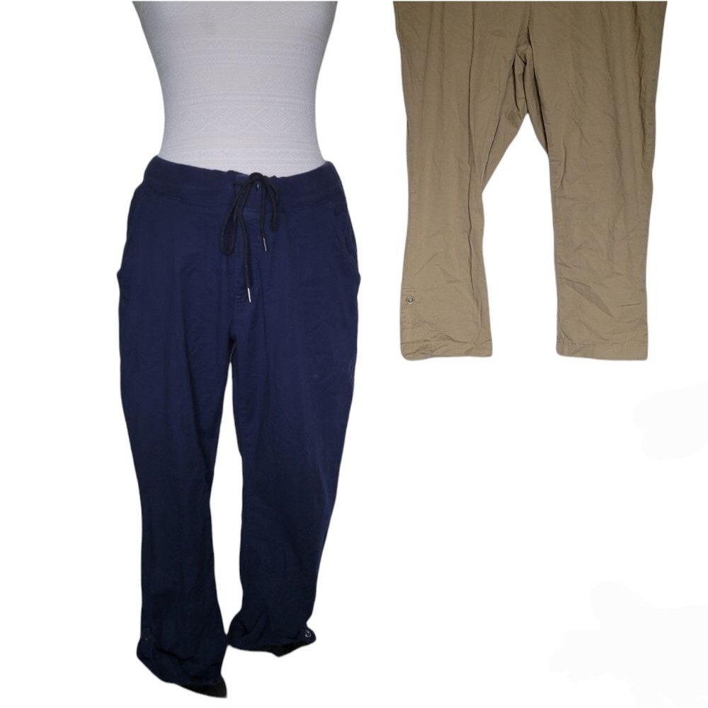 LEVI'S NAVY BLUE CAPRI STRETCH W DRAWSTRING WAIST - 34